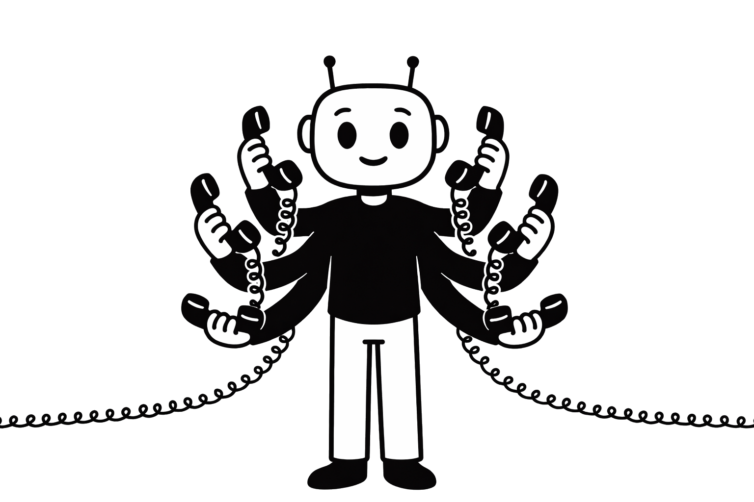 El robot de Vozenu atendiendo muchas llamadas a la vez